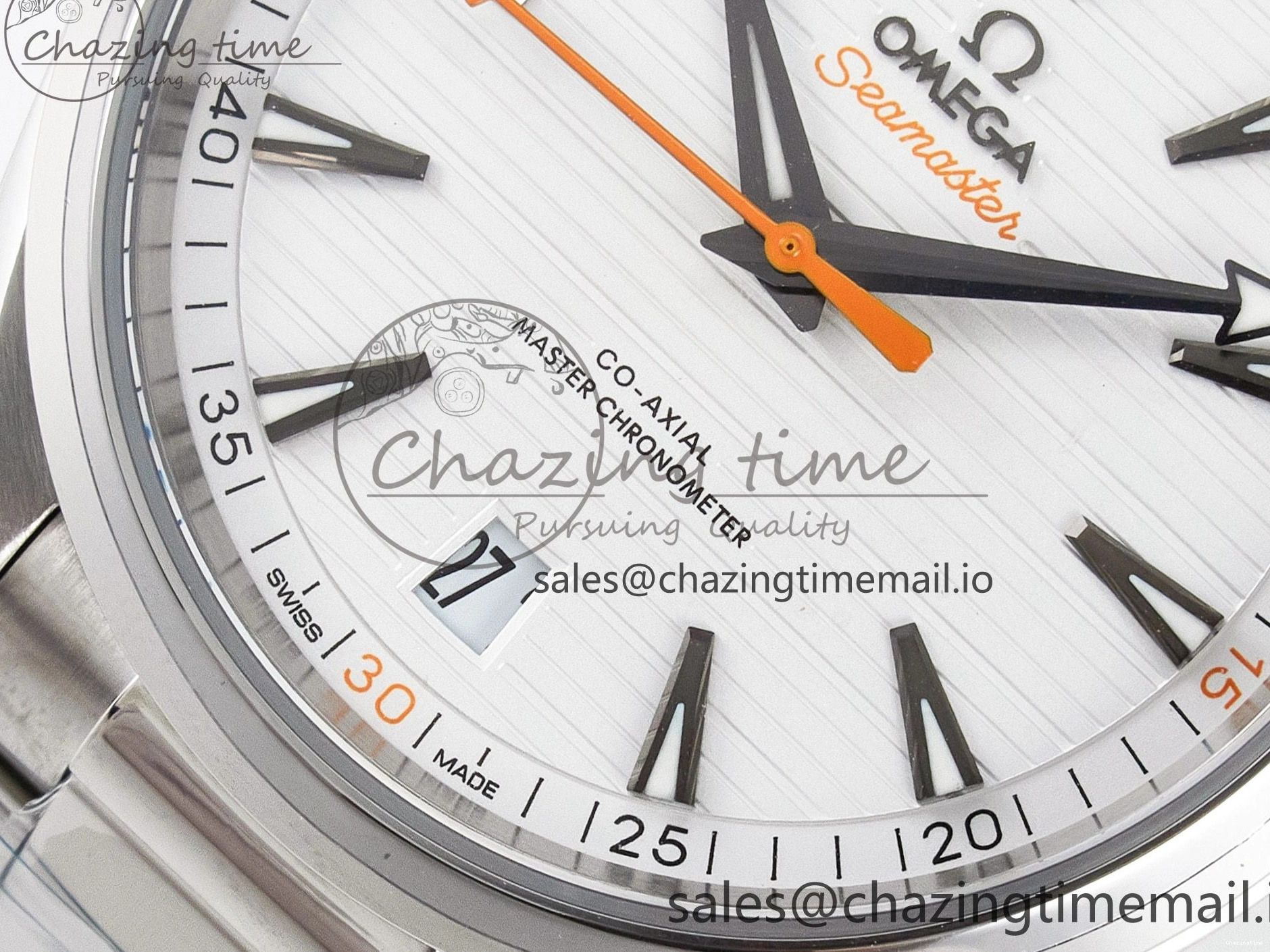 0302 ModernLook Aqua Terra 150M Master Chronometers VSF 1:1 Best Edition White Dial Orange Hand on SS Bracelet A8900 Super Clone 7650